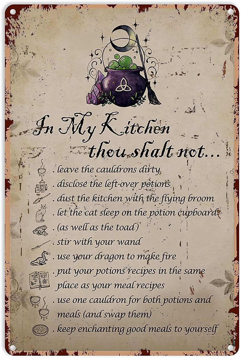 Kitchen Witch Baking - Décoration de cuisine vintage Halloween :
