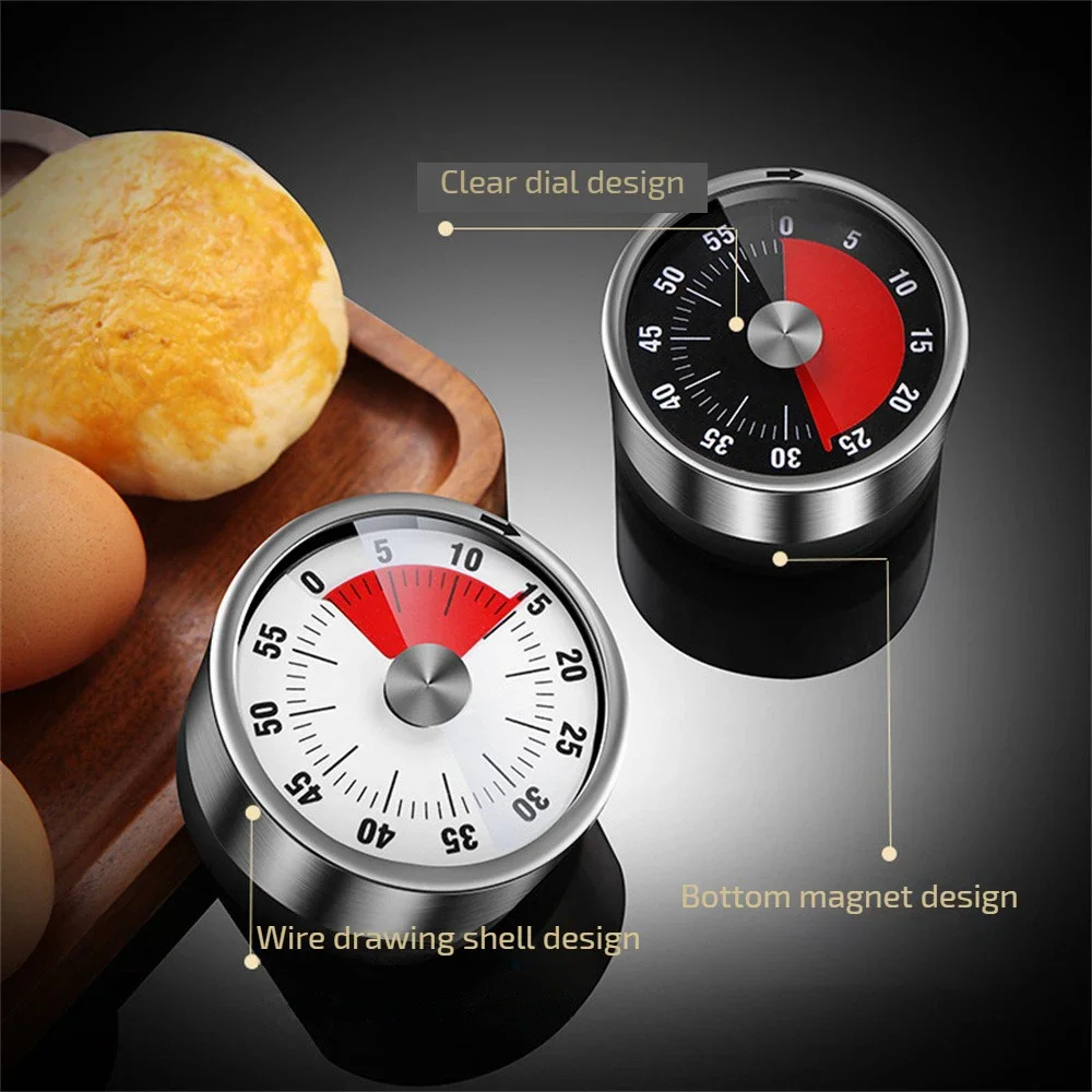 Kitchen Baking Timer - Nouveau minuterie visuelle en acier inoxydable
