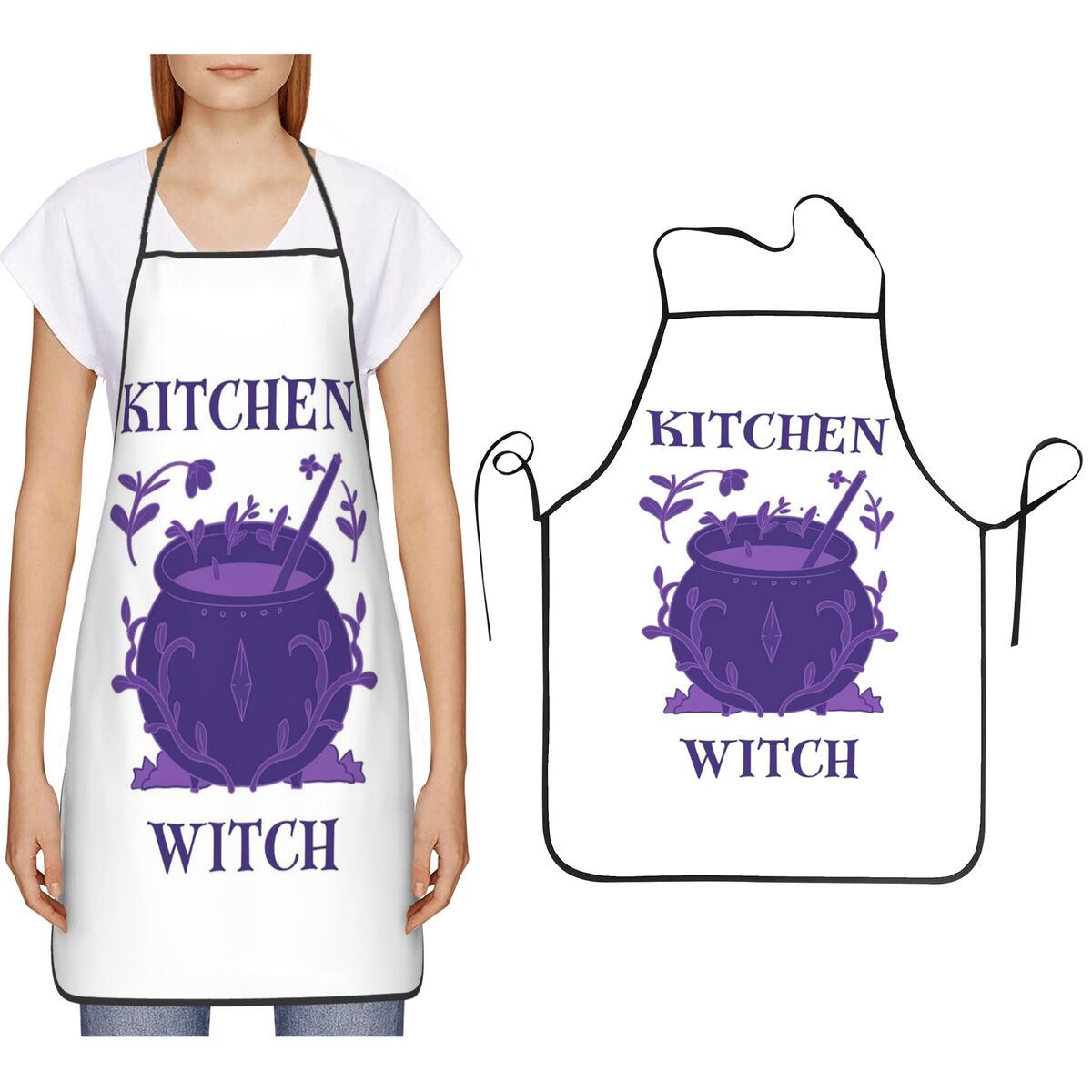 Kitchen Witch Baking - Tablier de cuisine violet « Kitchen