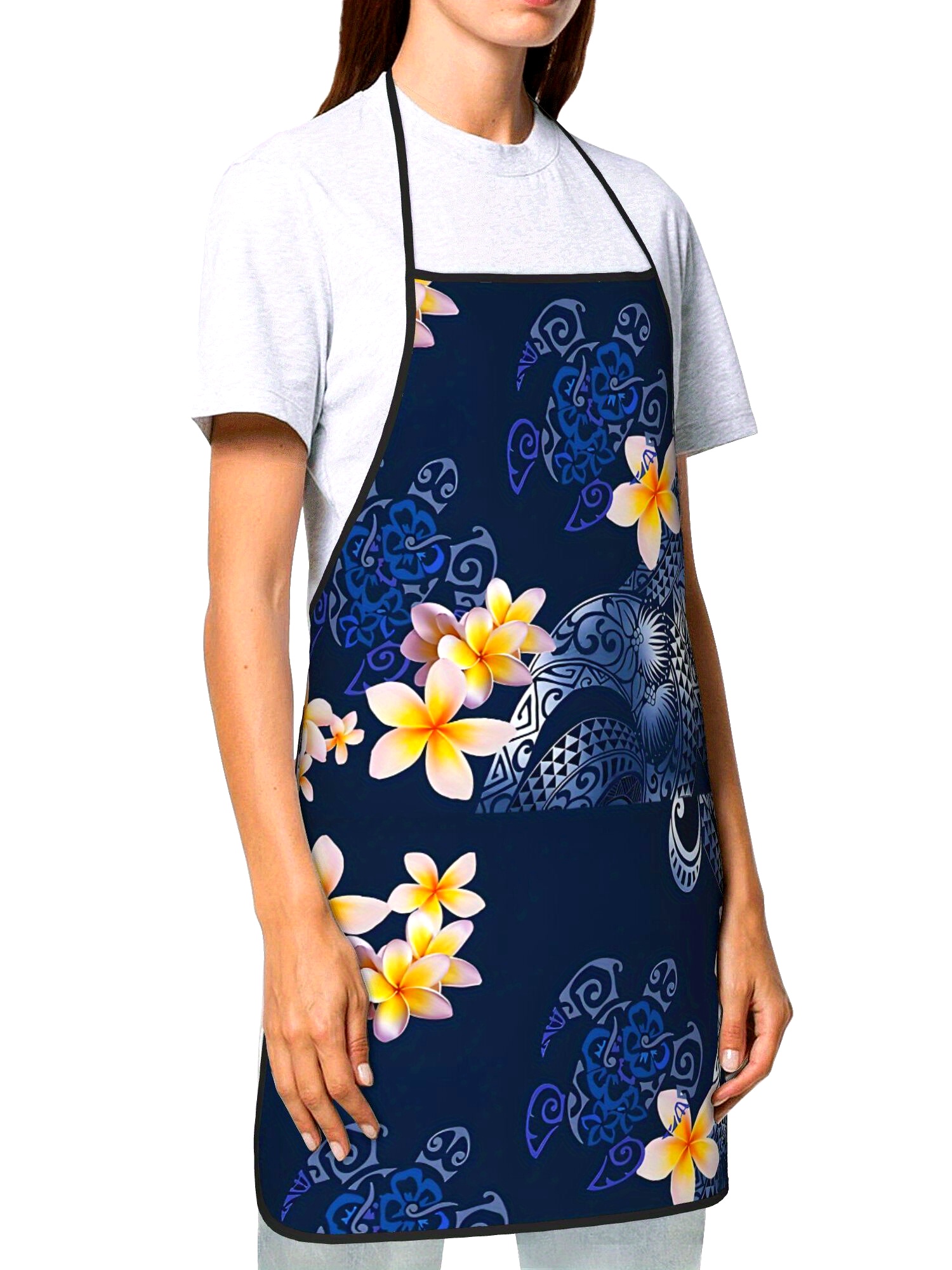 Kitchen Baking Island - Tablier Hawaïen Plumeria à Motif Floral