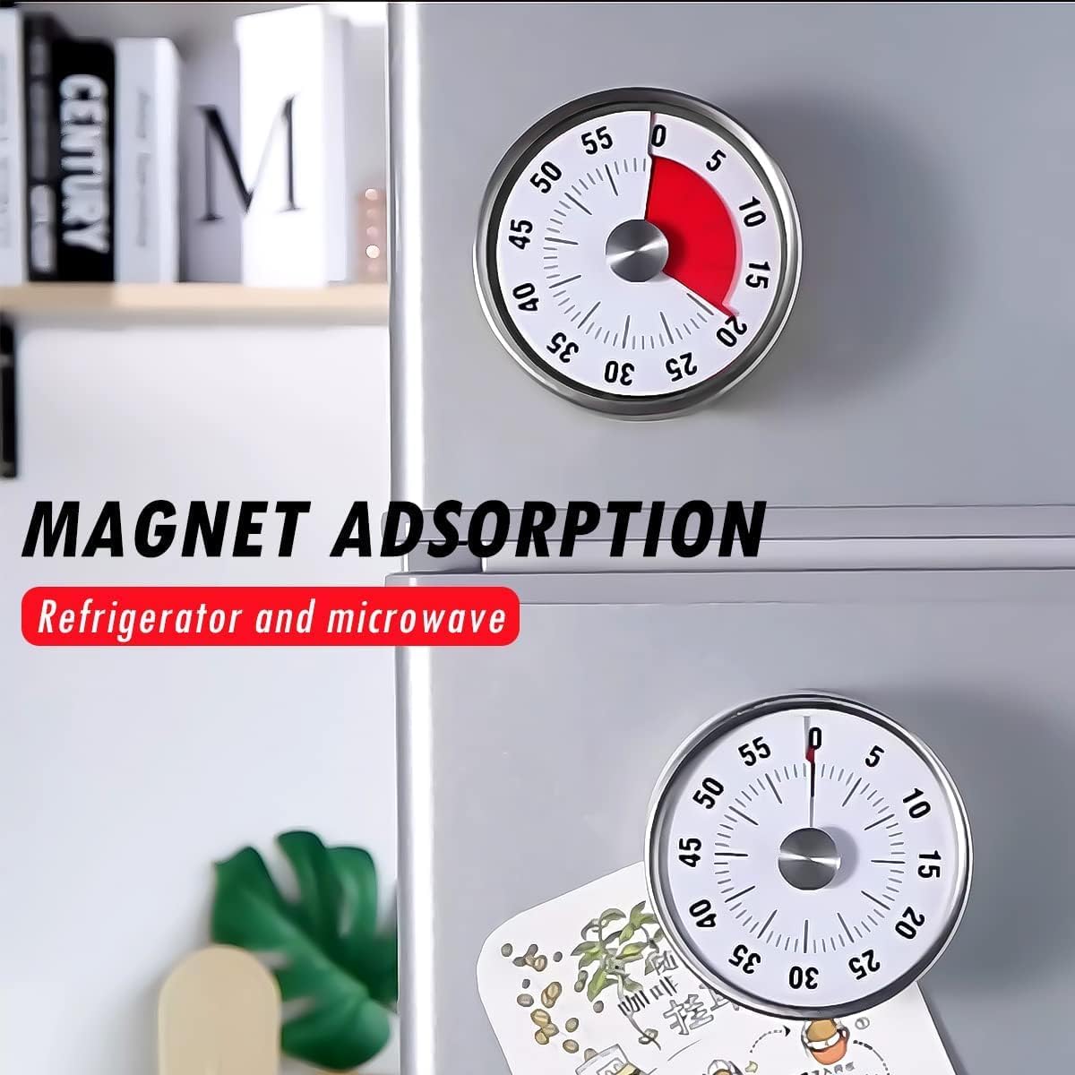 Kitchen Baking Timer - Minuteries visuelles mécaniques magnétiques avec rappel