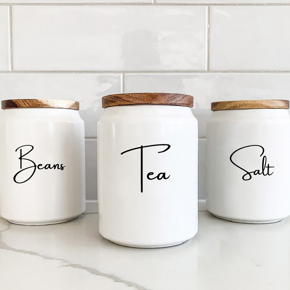 Kitchen Baking Quotes - Étiquettes autocollantes imperméables pour bocaux d'organisation