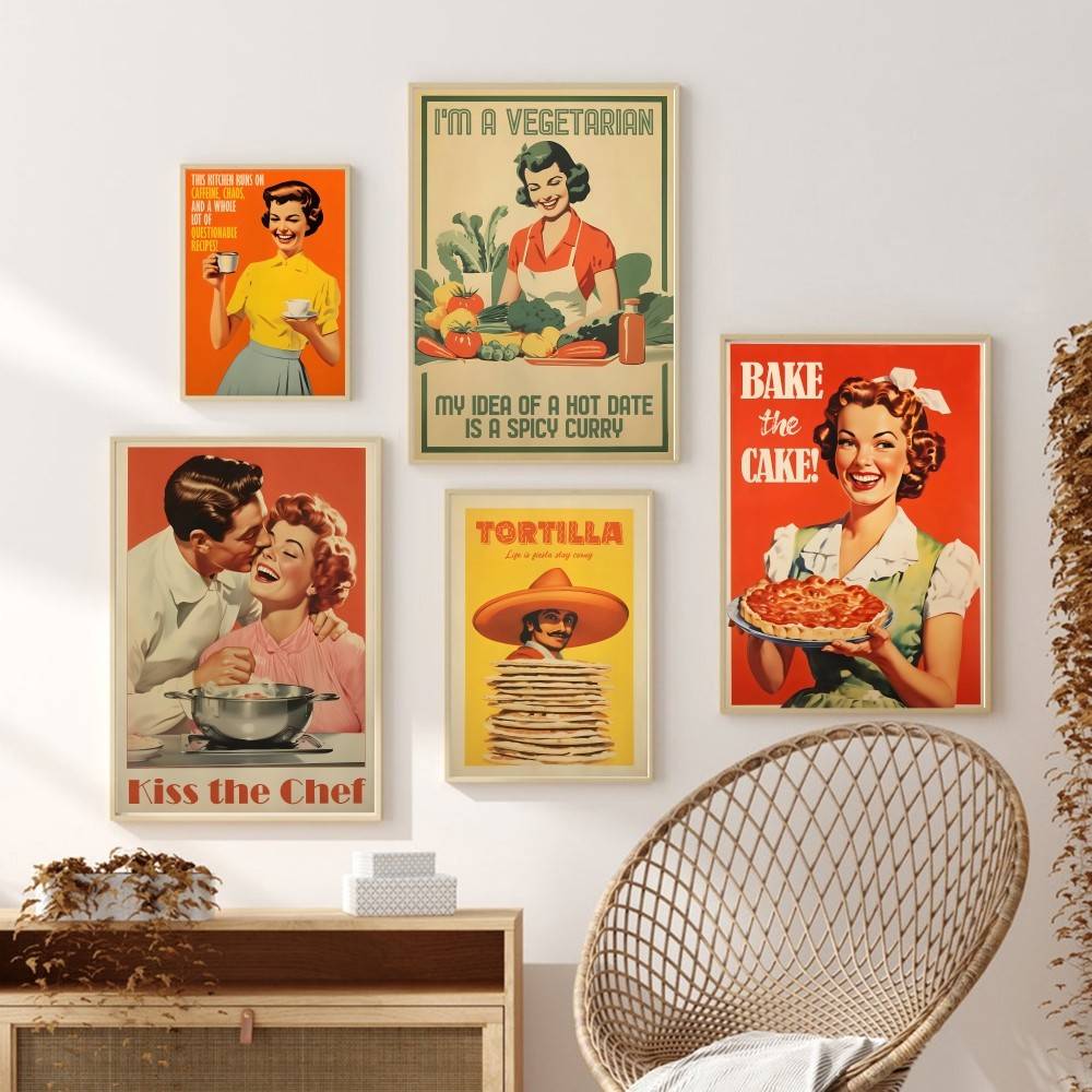 Kitchen Baking Quotes - Affiche Murale Rétro de Cuisine :