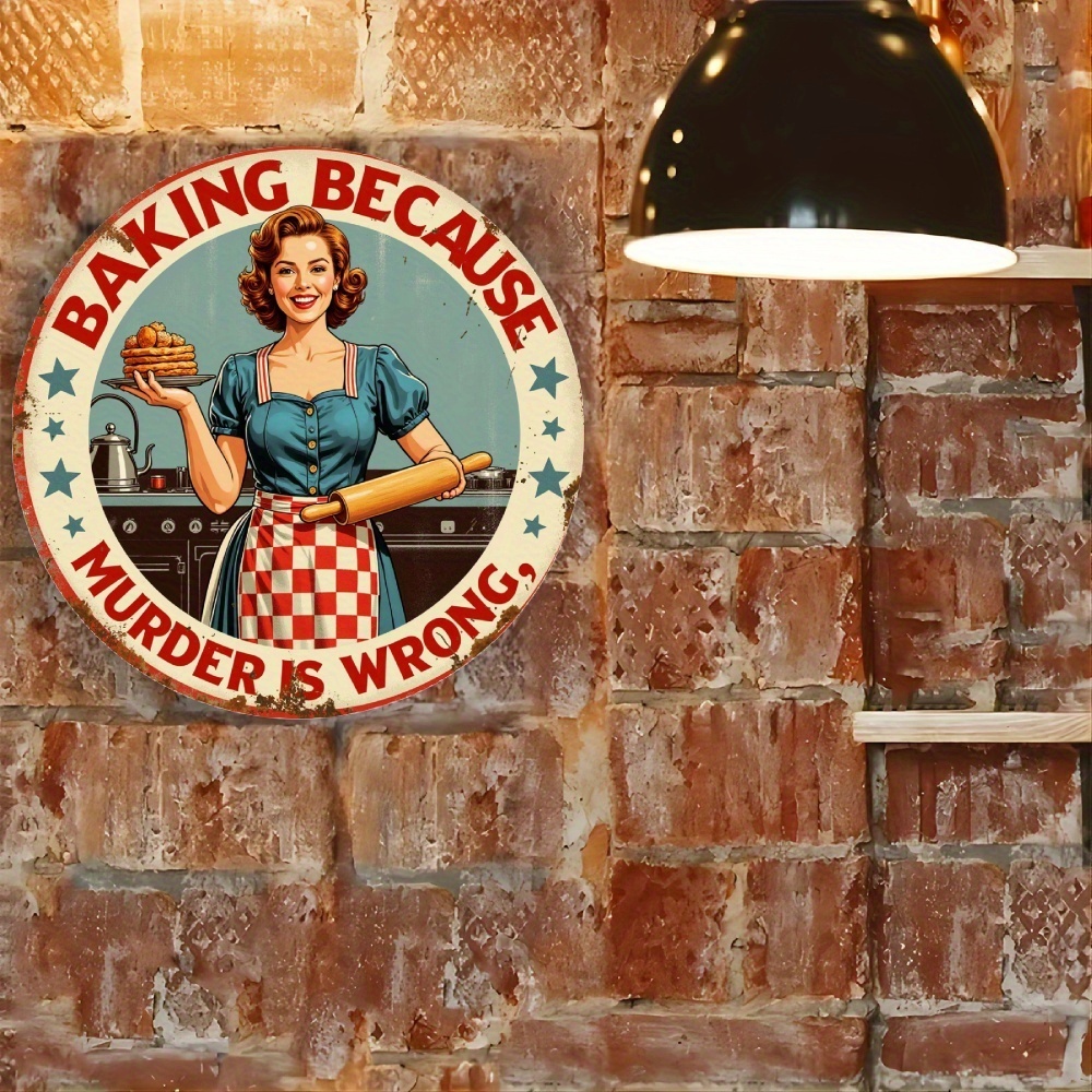 Panneau rond vintage en alumin - Kitchen Baking Quotes avis et prix