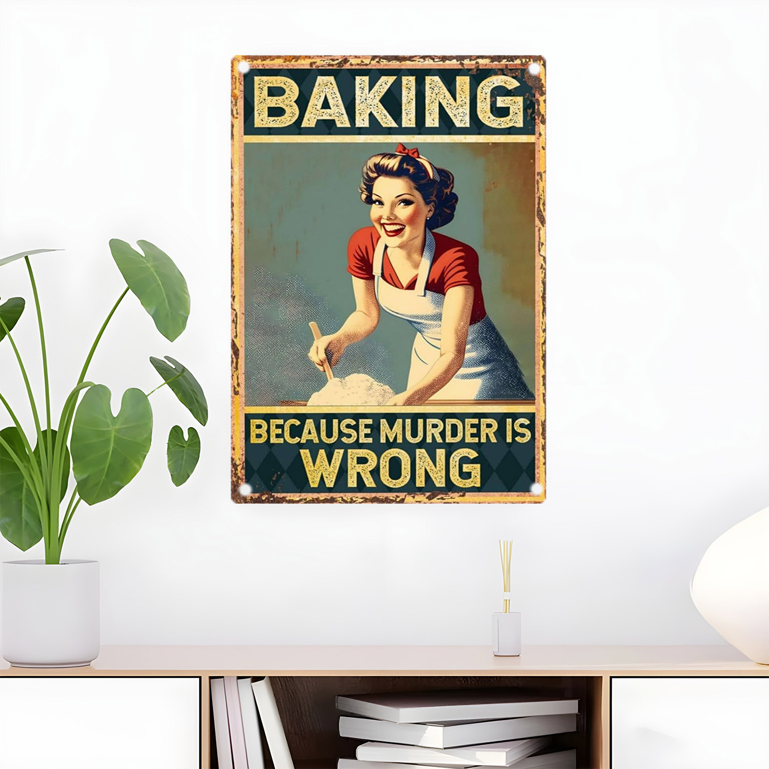Décoration murale en métal vin - Kitchen Baking Quotes avis et prix