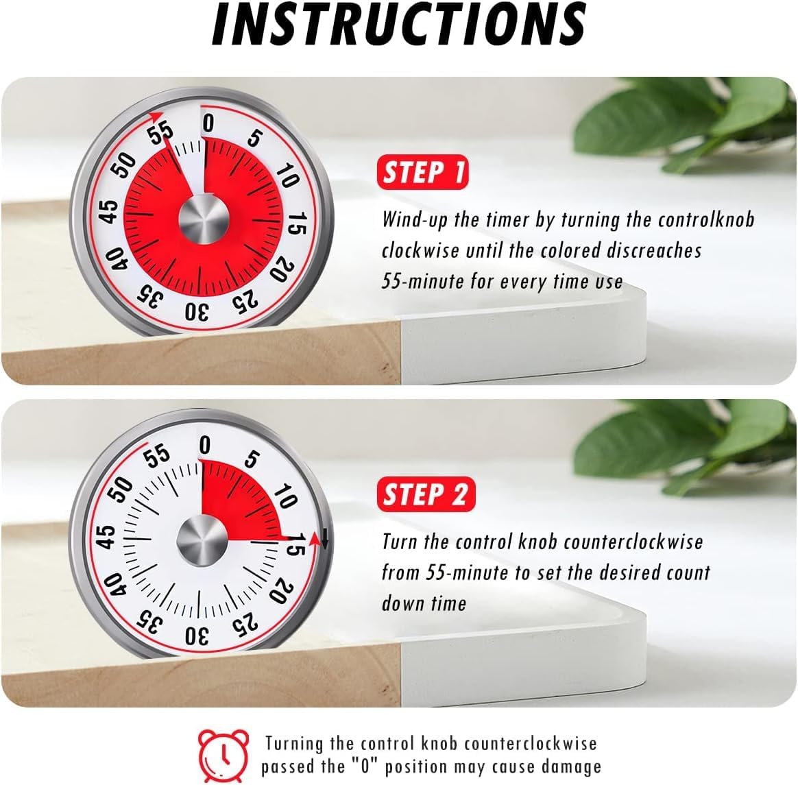 Minuteries visuelles mécanique - Kitchen Baking Timer avis et prix