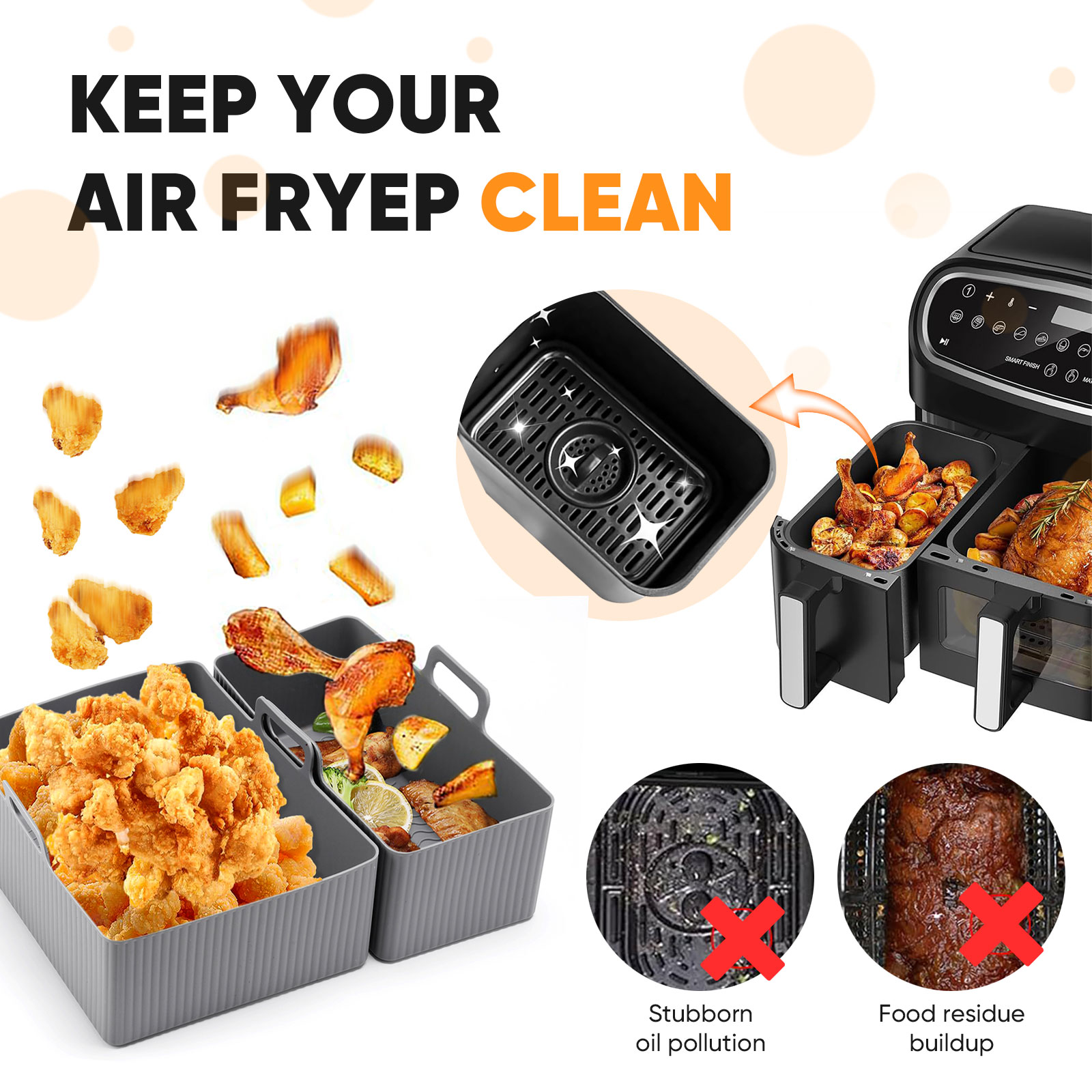 Tapis de friteuse à Air en Sil - Kitchen Baking Tray Set avis et prix