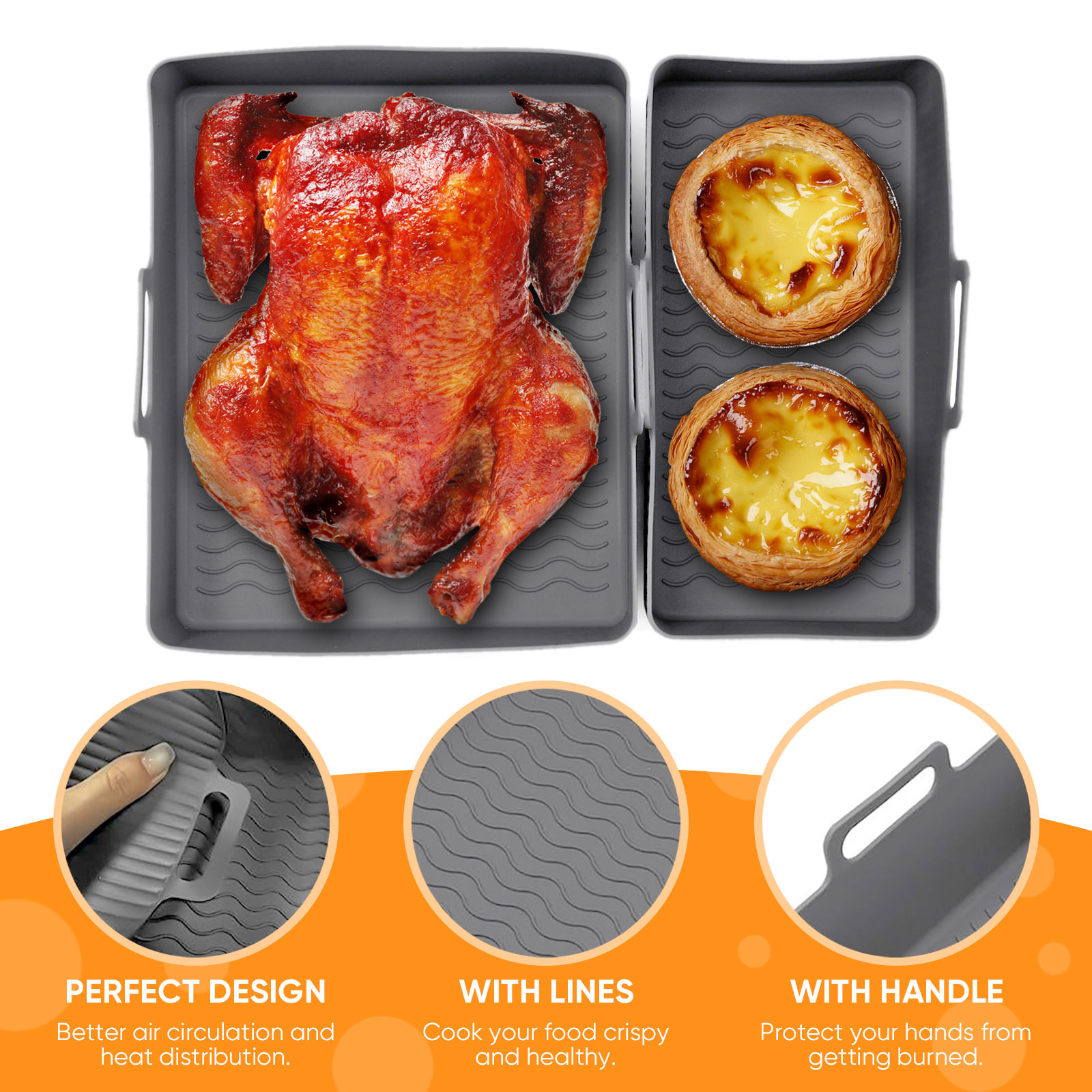 Tapis de friteuse à Air en Sil - Kitchen Baking Tray Set avis et prix